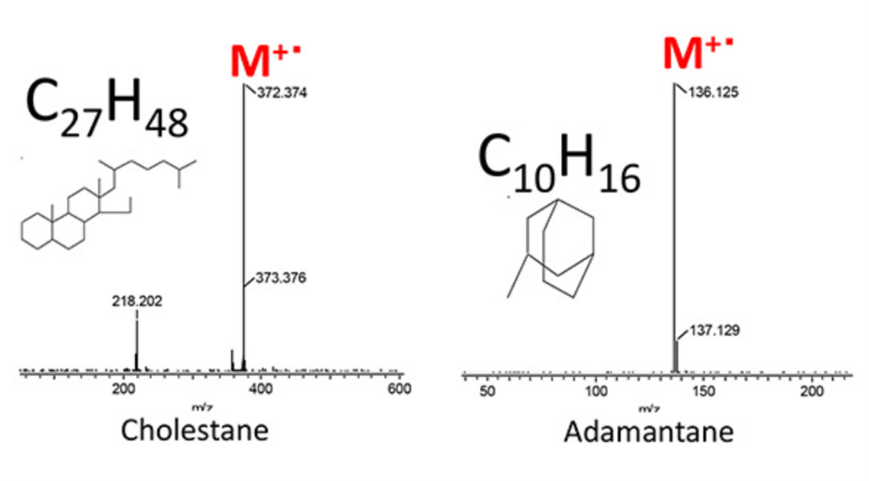 胆甾烷和金刚烷的PI质谱图
